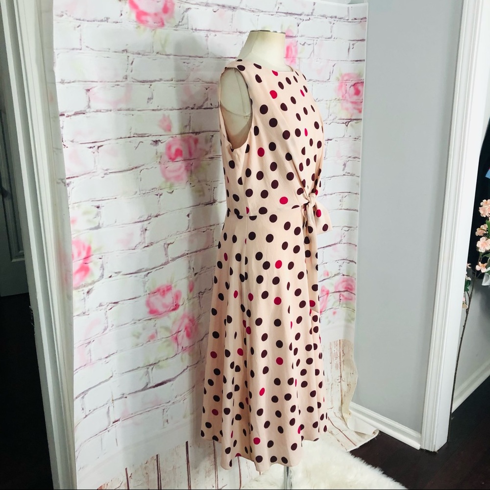 Maggy London Pink Polka Dot Midi Dress - Picture 8 of 15